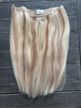 16 inch Hidden Crown Blonde HALO Hairpiece with Subtle lowlights